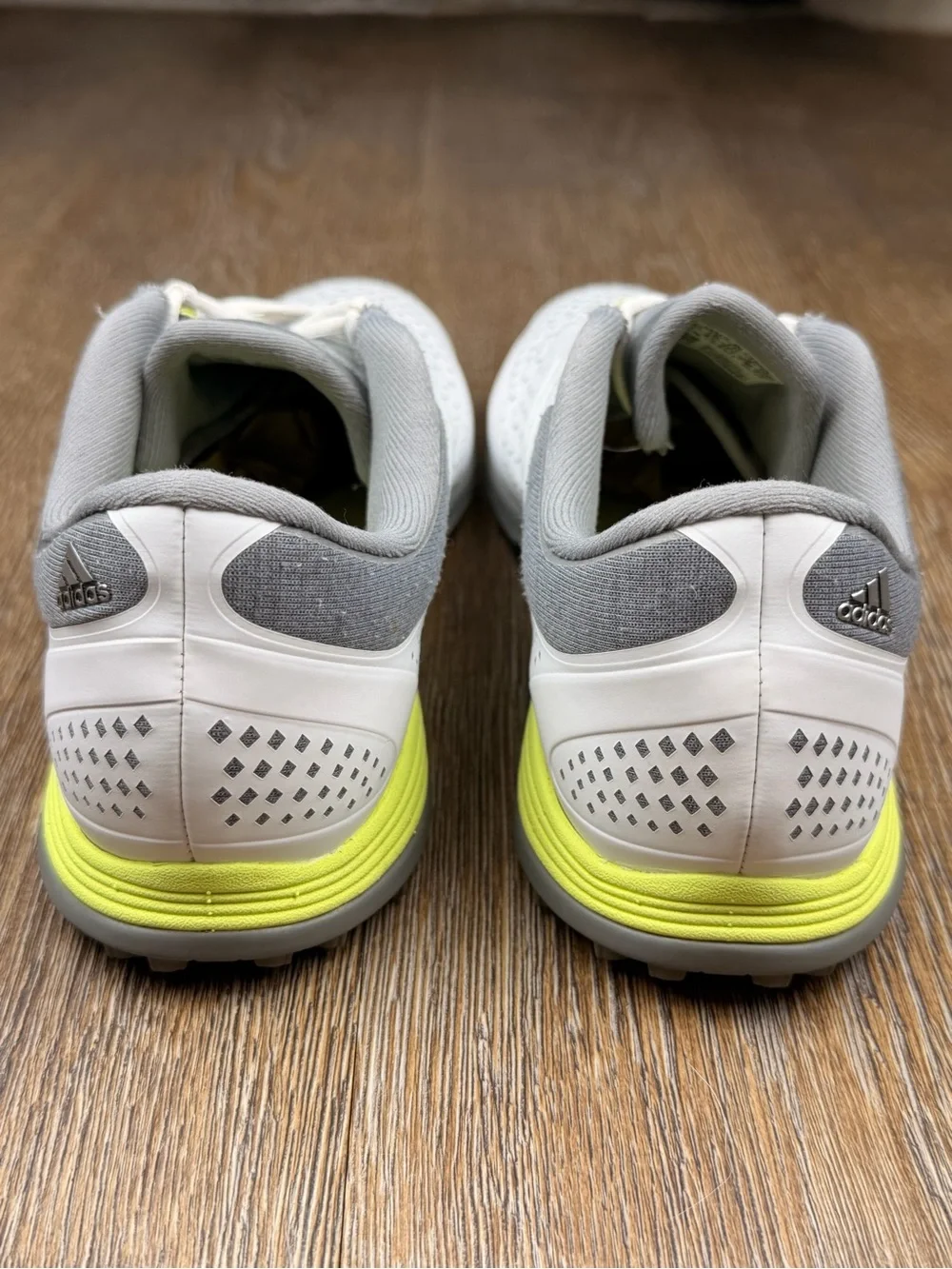 Adidas Adipure Sport Golf Shoes White Gray Neon Yellow Spikeless | Size: 6